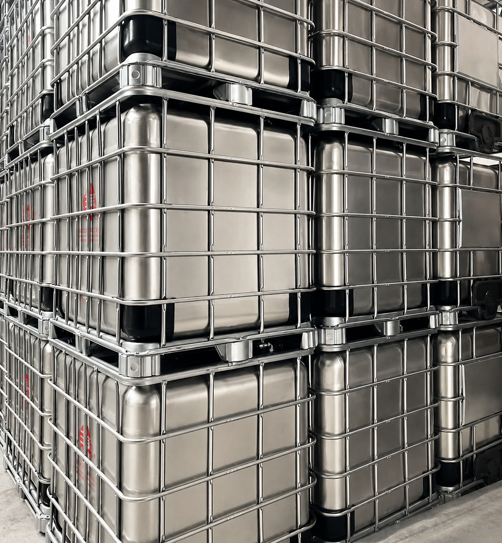 Stainless Steel IBC Tote Tanks (500L / 132 Gallon)