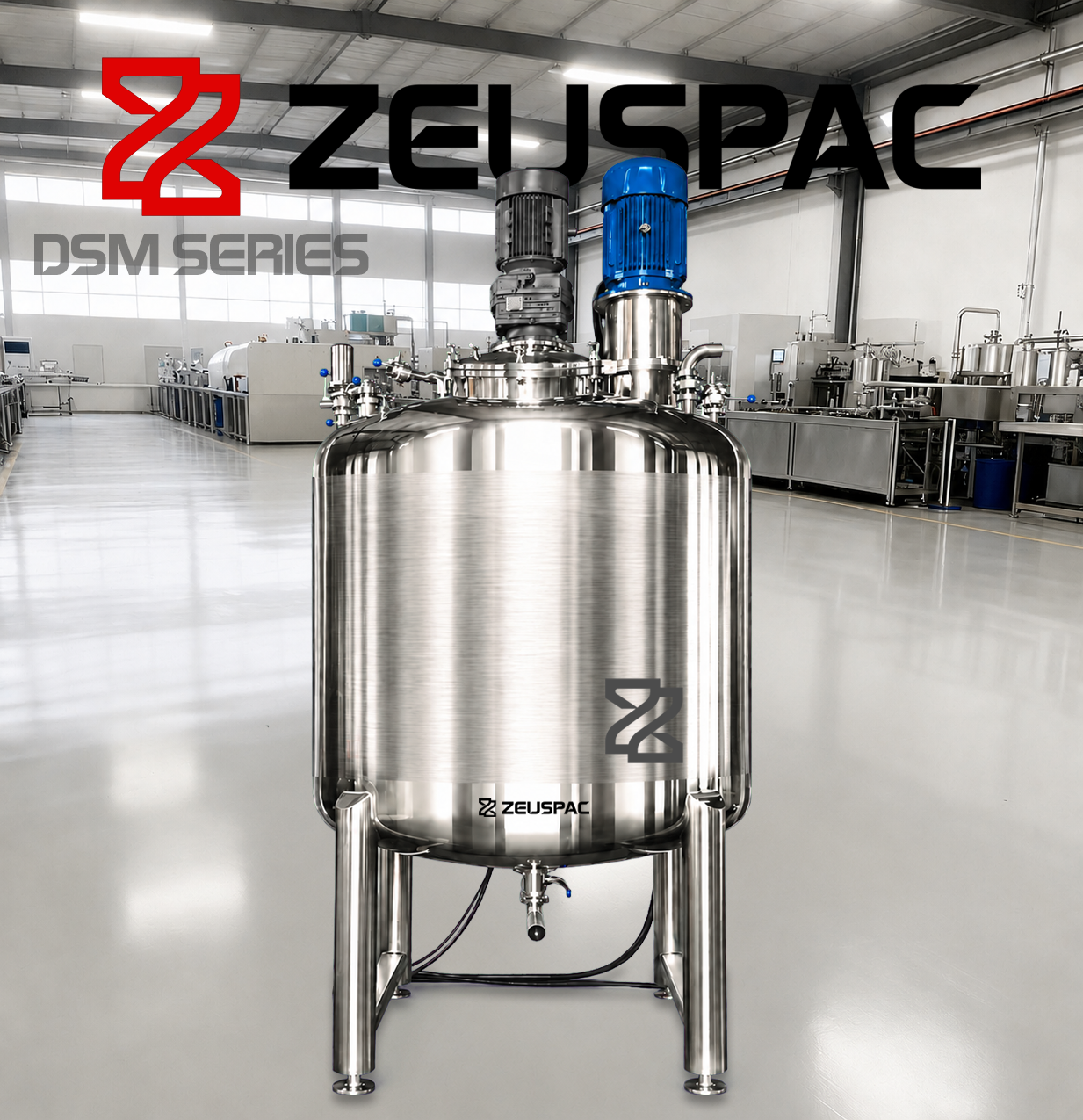 Triple-Wall Jacketed Mixing Kettle with Vacuum, High-Shear Homogenizer, Tank Scraper and Electric Heating (300L / 80 Gallon)